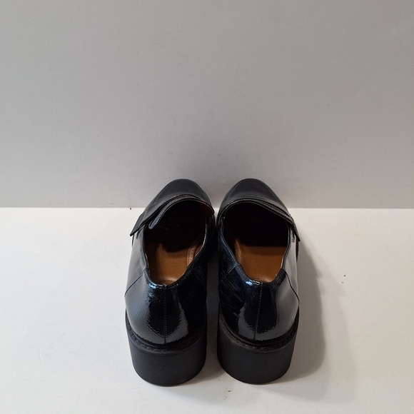 Franco Sarto Black Whimsigoth Platform Lug Sole Penny Loafers Size 6.5 - Picture 5 of 9